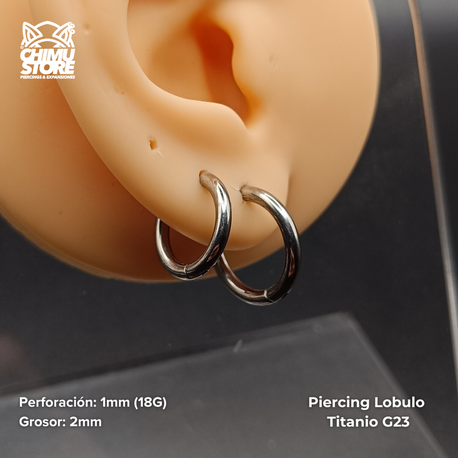 NEW Piercing Lobulo Titanio G23 - Argolla Lisa para Colgante (1mm) (18G)