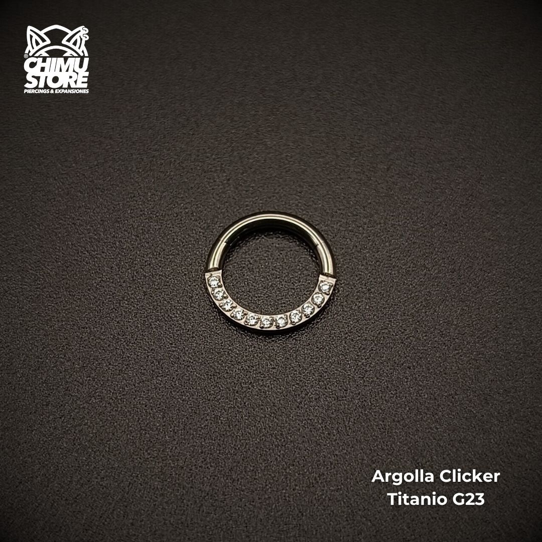 NEW Argolla Clicker Titanio G23 - Zirconias Frontales (1,2mm) (16G)