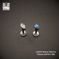 NEW Labret Titanio ASTM F-136 - Zirconia Forma Diamante (1,2mm;8mm) (16G)