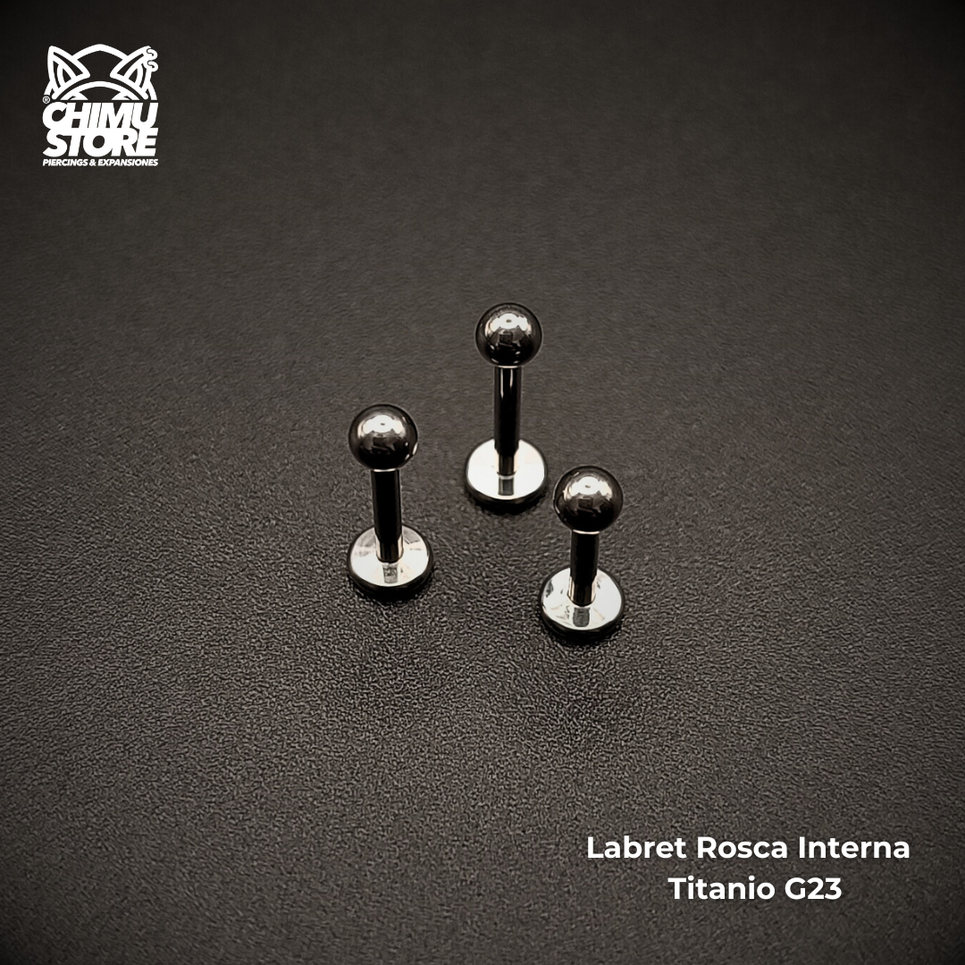 NEW Labret Rosca Interna Titanio G23 - Bolita de 3mm (1,2mm) (16G)