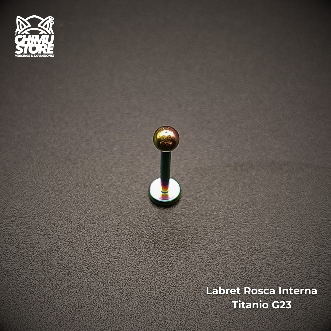 NEW Labret Rosca Interna Titanio G23 - Bolita de 3mm Tornasol (1,2mm;8mm) (16G)