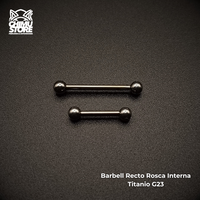 NEW Barbell Recto Rosca Interna Titanio G23 - Bolitas de 3mm (1,2mm) (16G)