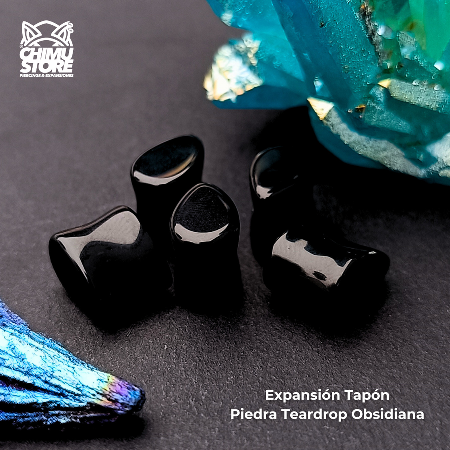 NEW Expansion Piedra Tapon - Teardrop Obsidiana 8mm