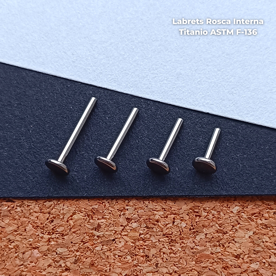 Barra de Labret Titanio ASTM F-136 - Rosca Interna (1,2mm) (16G)