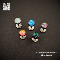 Labret Titanio G23 - Piedra Opalita de 4mm (1,2mm;8mm;4mm) (16G)