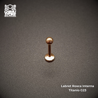 NEW Labret Rosca Interna Titanio G23 - Bolita de 3mm Rose Gold (1,2mm;8mm) (16G)