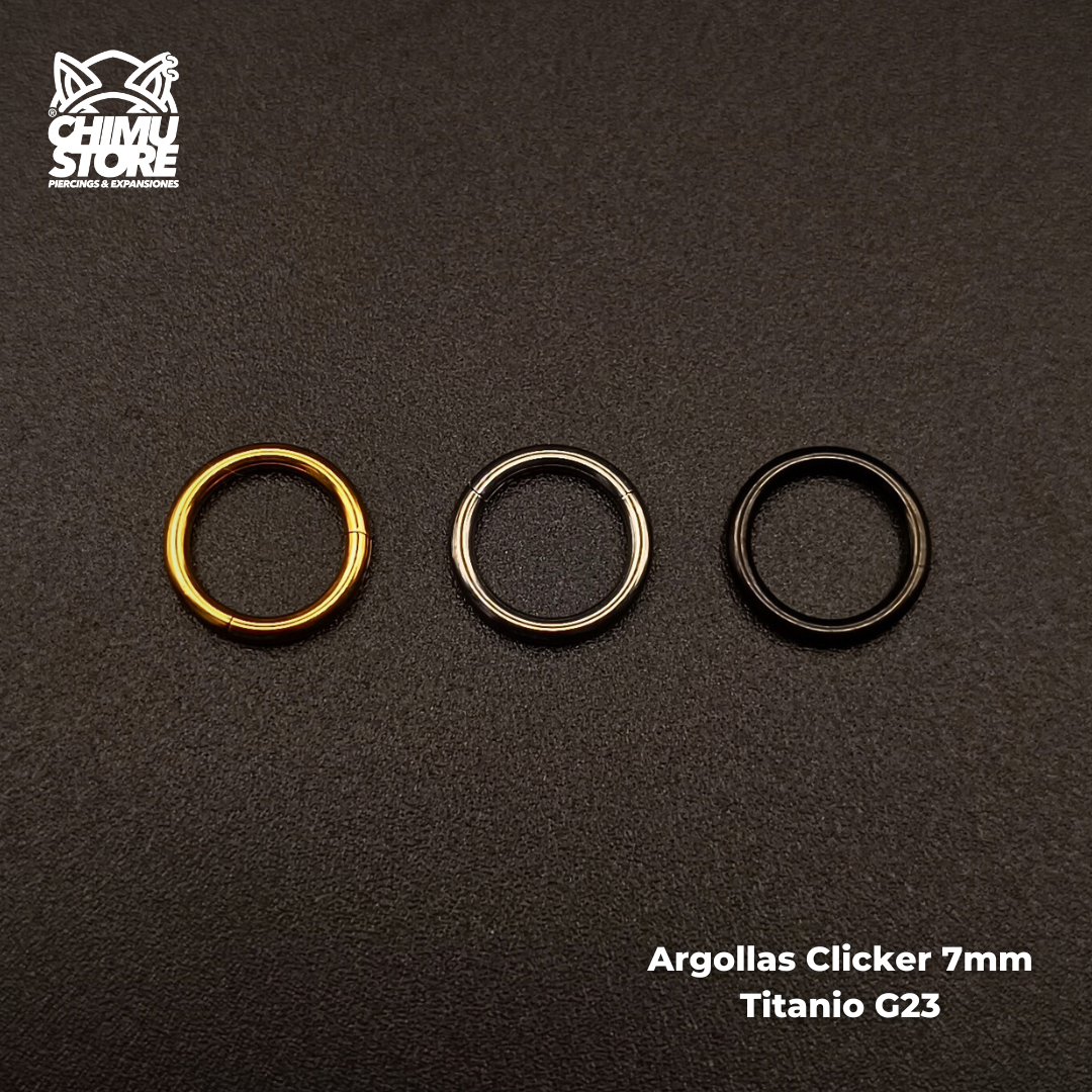 NEW Argollas Clicker Titanio G23 - Tamaño 7mm (1,2mm;16G)