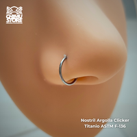 Nostril Argolla Clicker Titanio ASTM F-136 - Lisa (0,8mm) (20G)