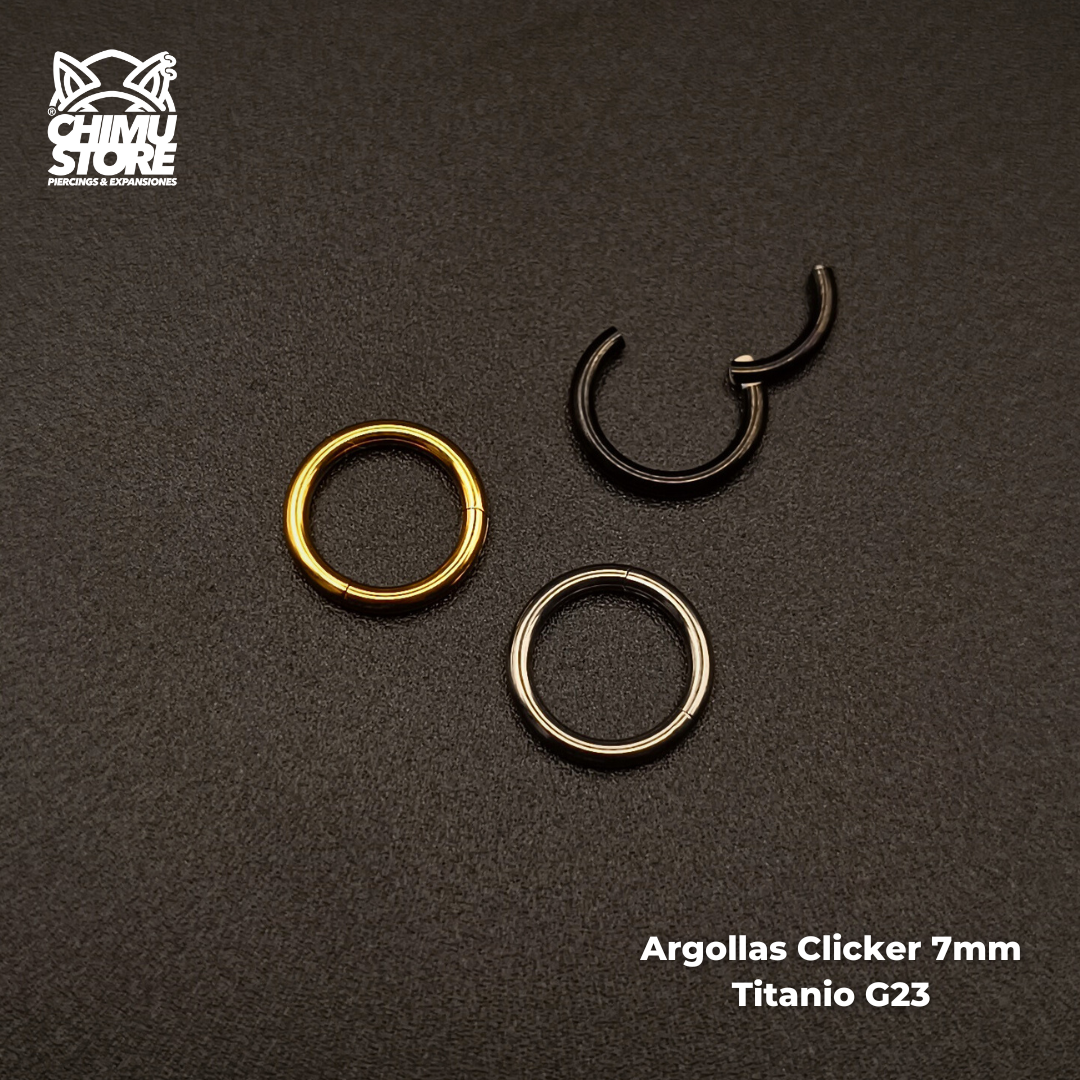 NEW Argollas Clicker Titanio G23 - Tamaño 7mm (1,2mm;16G)