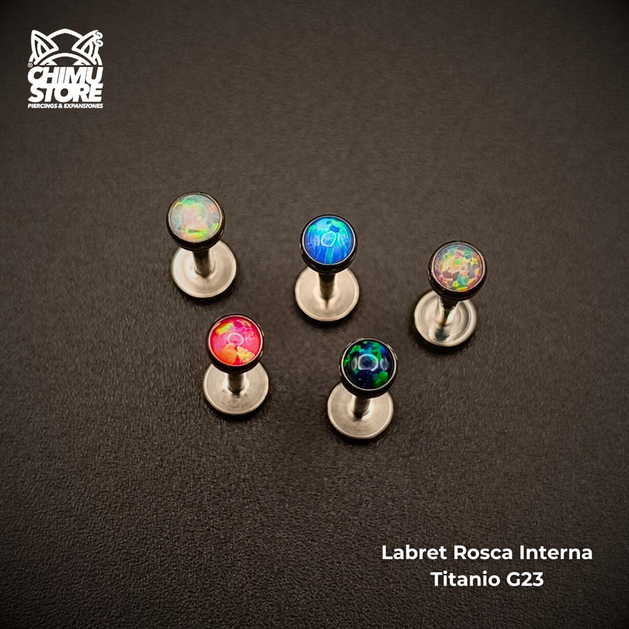 NEW Labret Titanio G23 - Piedra Opalita de 3mm (1,2mm;8mm;3mm) (16G)