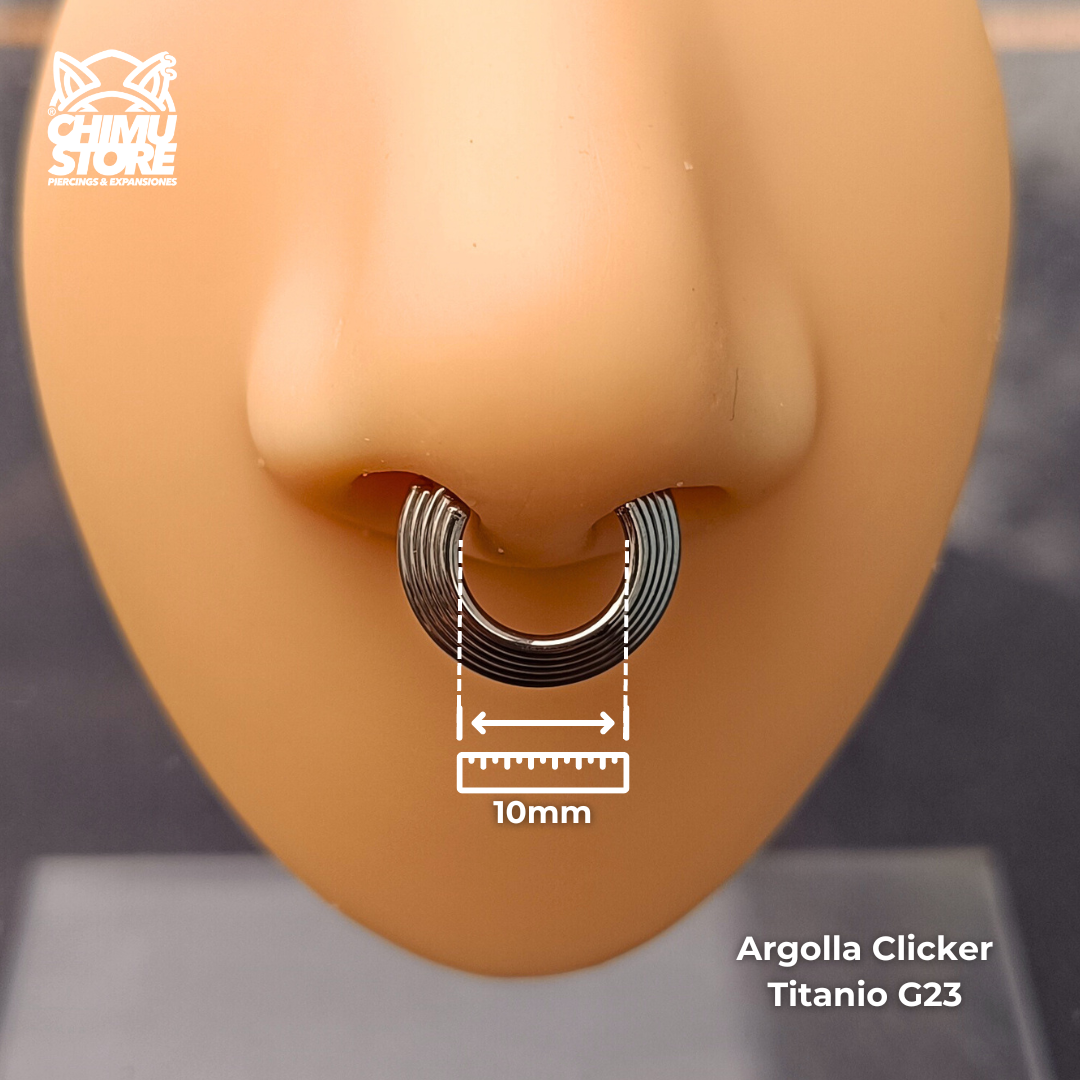 NEW Argolla Clicker Titanio G23 - Cinco Argollas en Gradiente de 10mm (1,2mm) (16G)