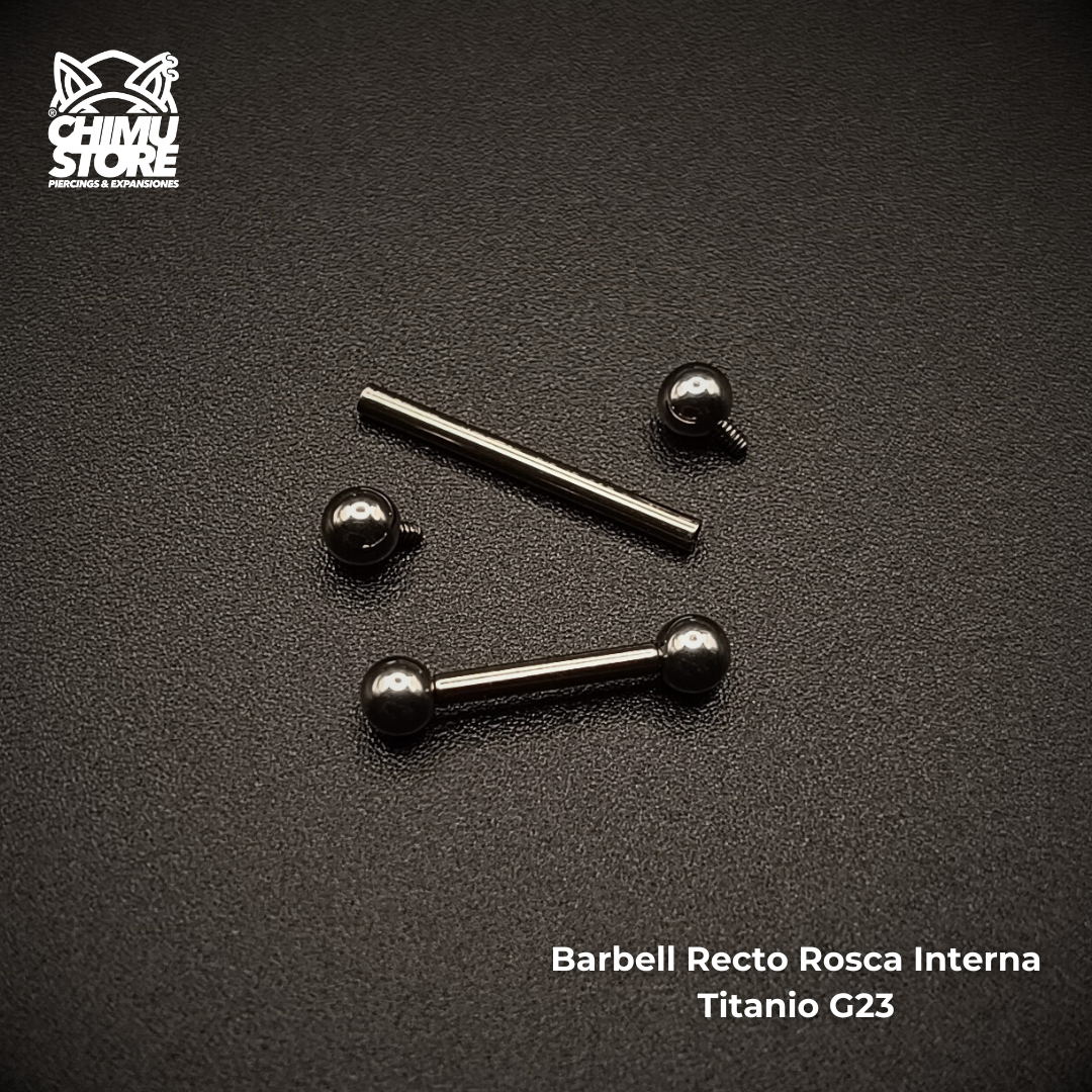 NEW Barbell Recto Rosca Interna Titanio G23 - Bolitas de 3mm (1,2mm) (16G)