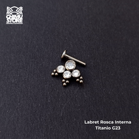 NEW Labret Titanio G23 - Conjunto 4 Zirconias y Cuentas (1,2mm;8mm) (16G)