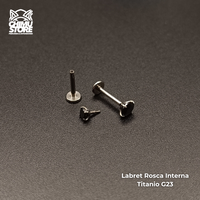 NEW Labret Titanio G23 - Prong Set Cristal Negro (1,2mm;8mm) (16G)