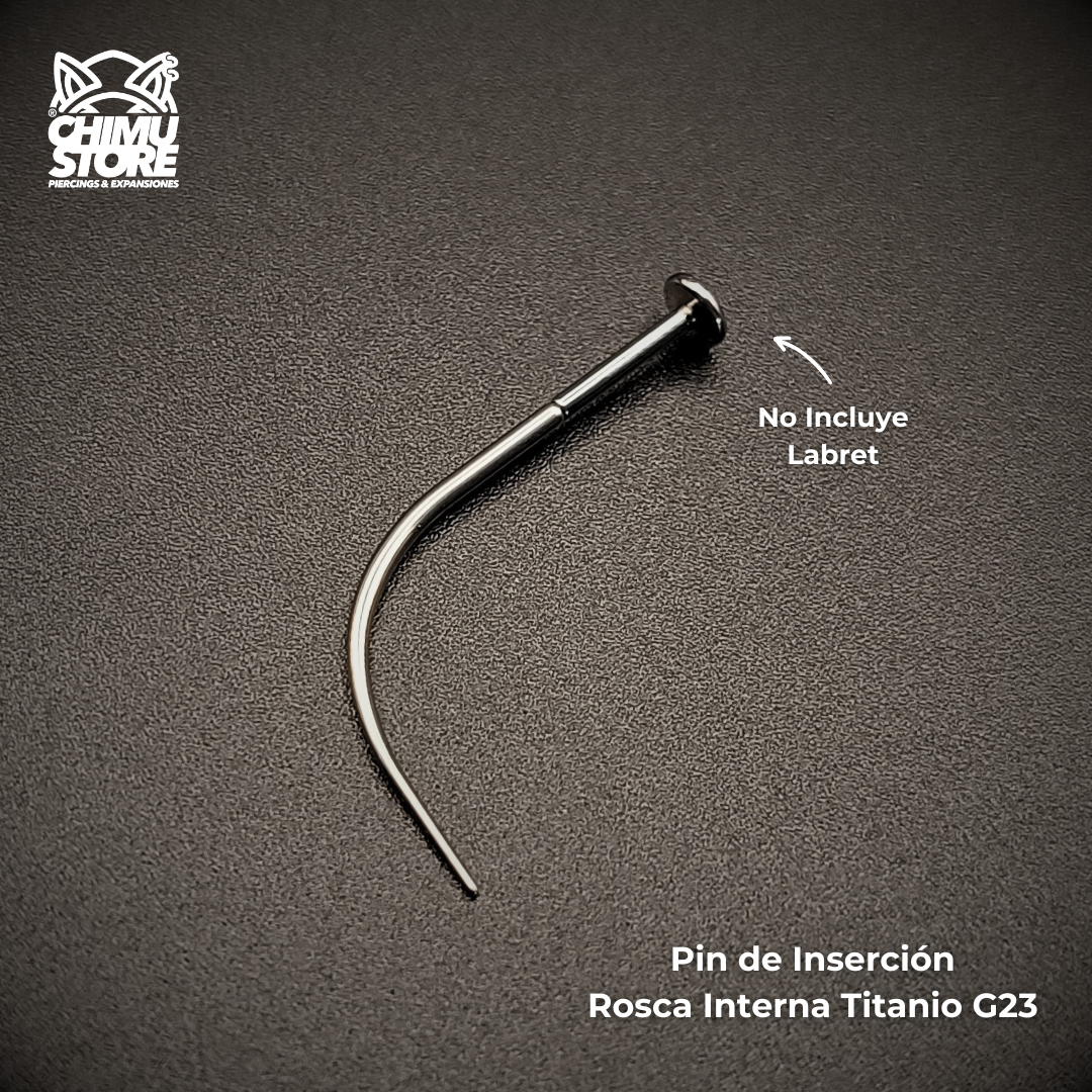 NEW Pin de Inserción Titanio G23 - Rosca Interna Curva (1,2mm) (16G)