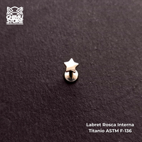 Labret Titanio ASTM F-136 - Estrella (1,2mm;8mm) (16G)