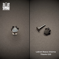 NEW Labret Titanio G23 - Patita 4 Cristales (1,2mm;8mm) (16G)