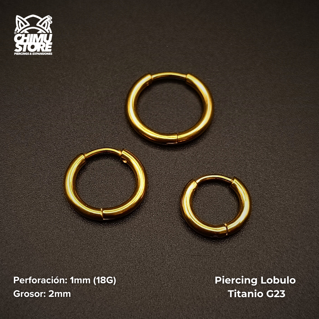 NEW Argollas para Colgantes Titanio G23 - Dorados Grosor 2mm