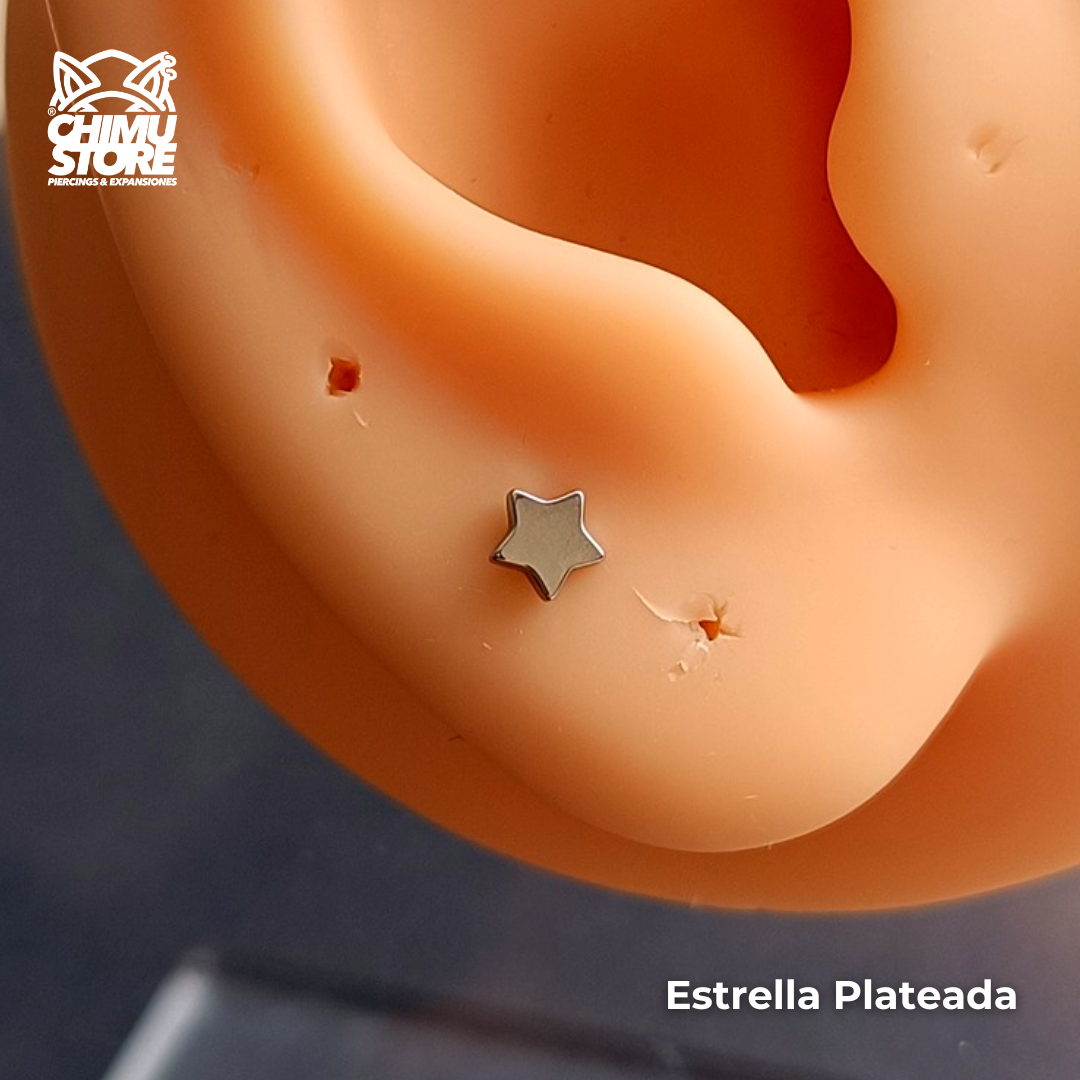 Labret Titanio ASTM F-136 - Estrella (1,2mm;8mm) (16G)