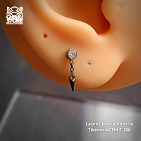 NEW Labret Rosca Interna Titanio ASTM F-136 - Zirconia Cadena Pendulo (1,2mm;8mm) (16G)