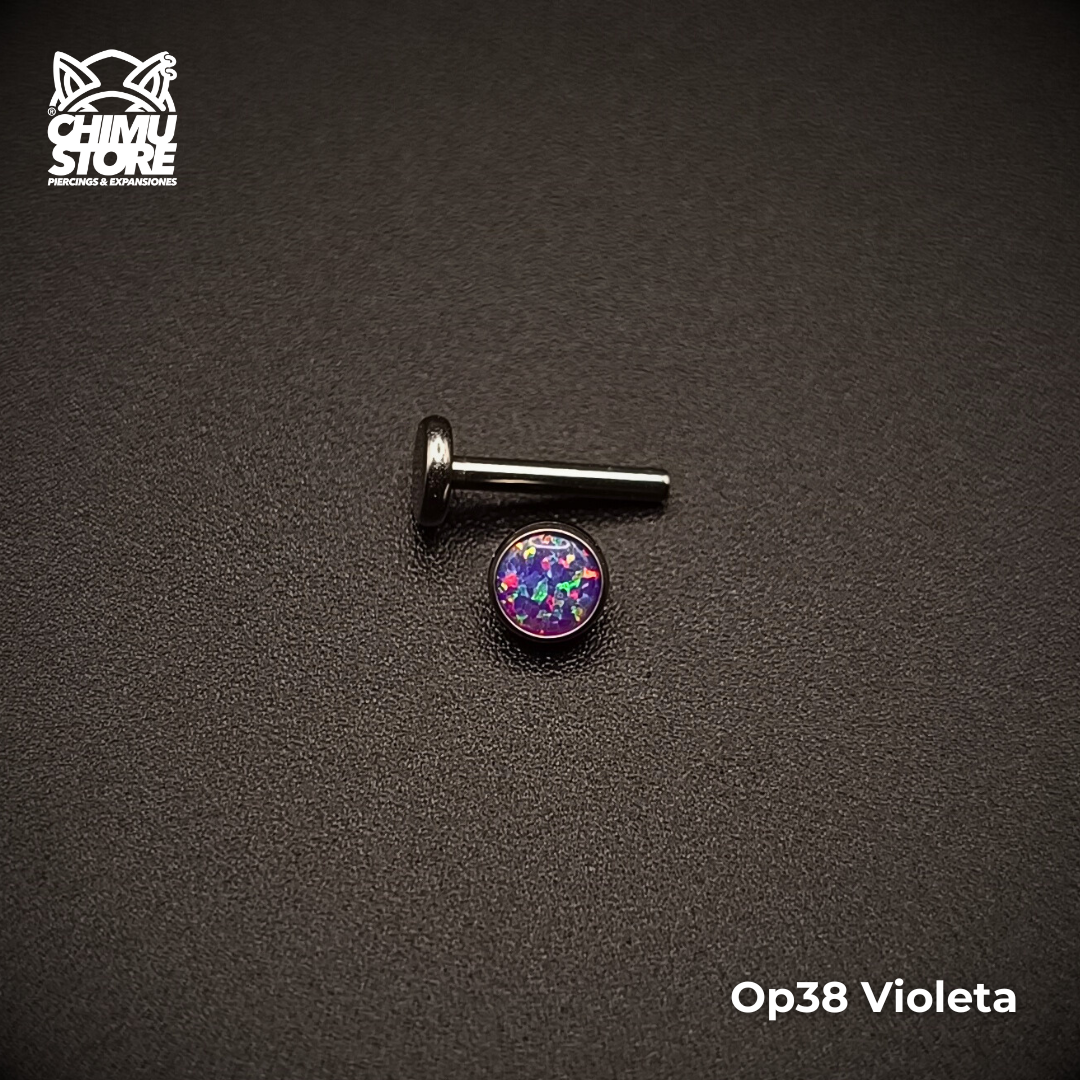 Labret Titanio G23 - Piedra Opalita de 4mm (1,2mm;8mm;4mm) (16G)