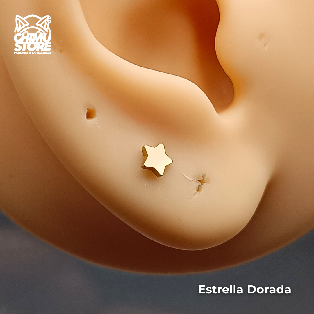 Labret Titanio ASTM F-136 - Estrella (1,2mm;8mm) (16G)