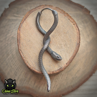 NEW Piercing Lobulo Acero Inoxidable - Serpiente Larga Cruzada (1mm) (18G)