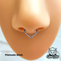 Septum Clicker Titanio ASTM F-136 - En Punta con Zirconias (1,2mm;8mm) (16G)